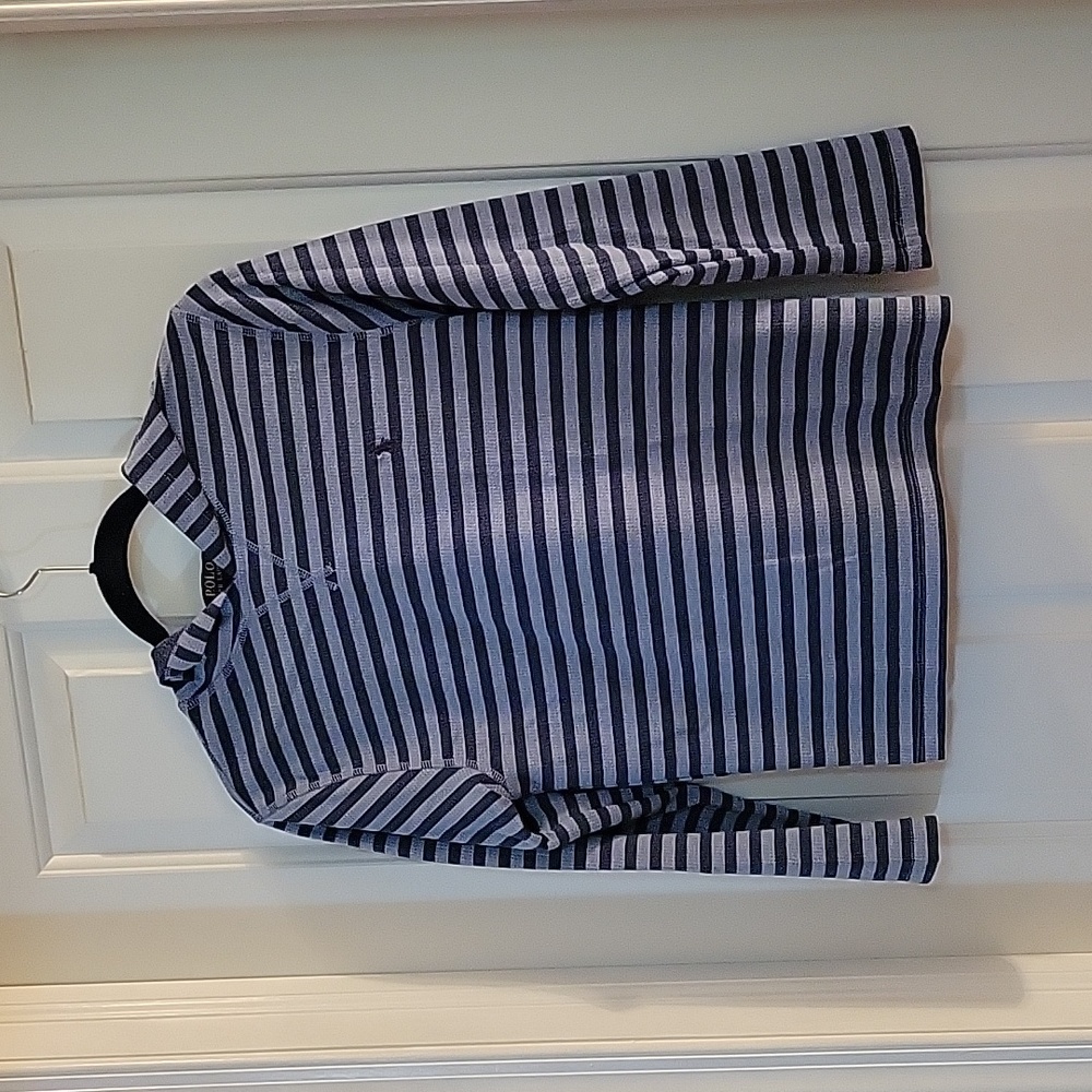 Polo blue striped thermal hoodie large